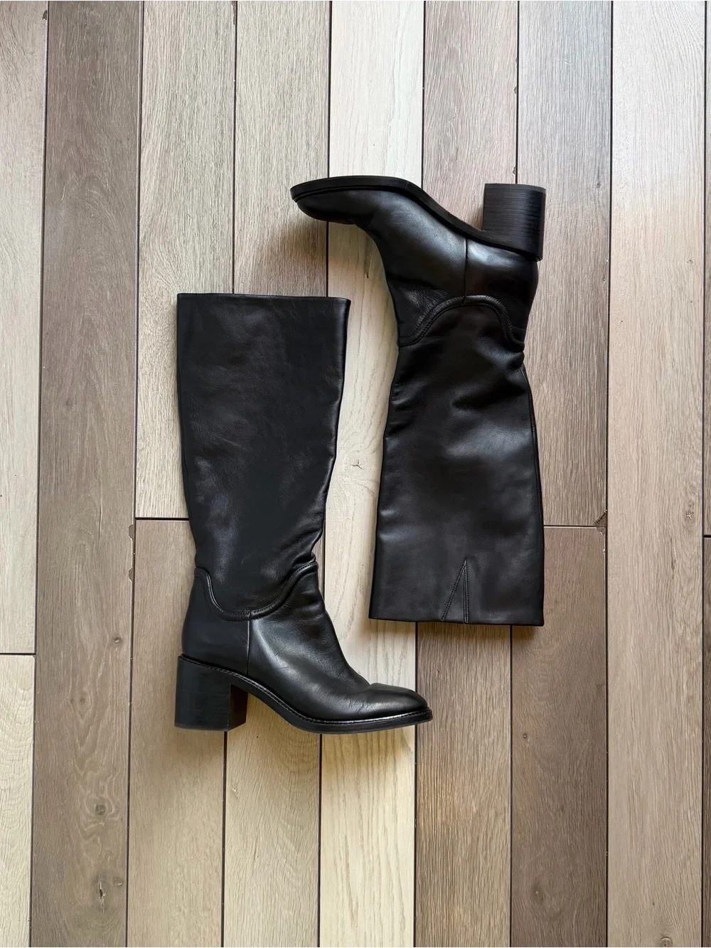 Vince Fabian Block-Heeled Leather Boots